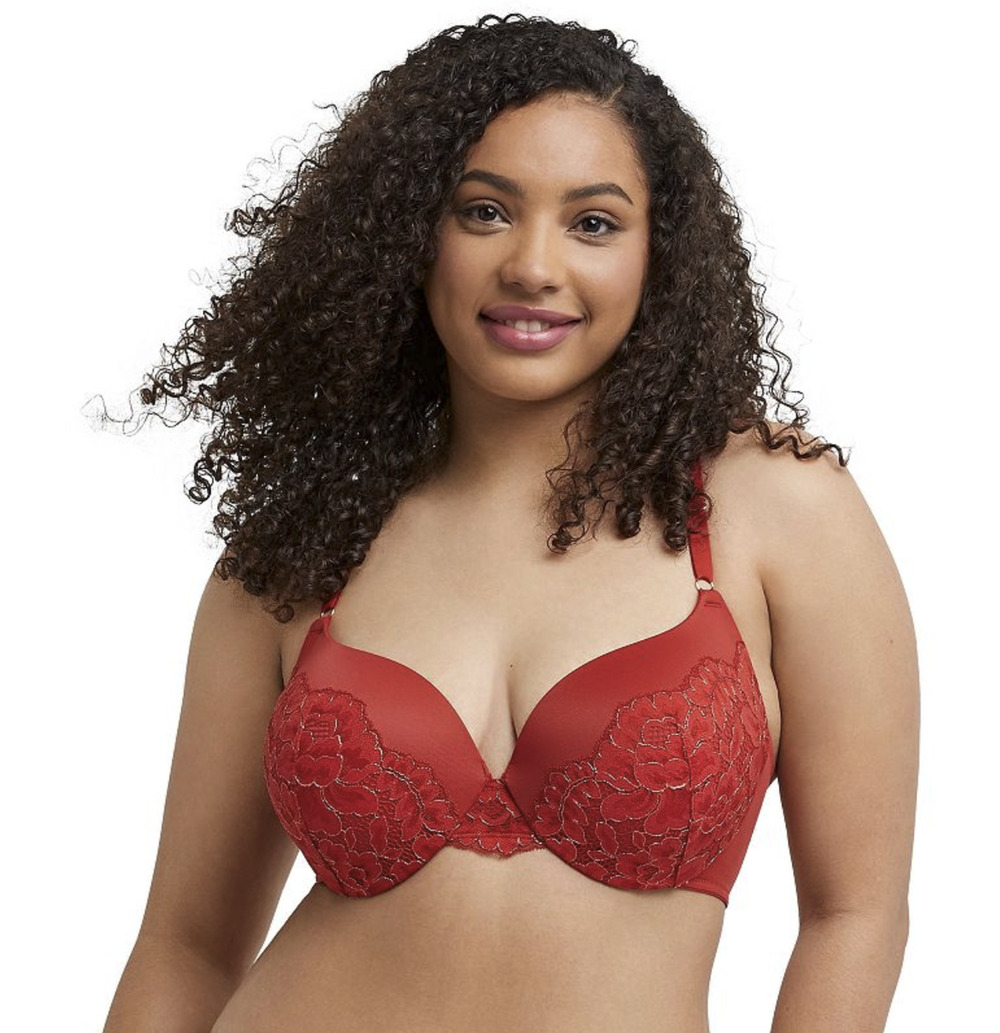 Maidenform Women Love the Lift Lace Push Up Bra Eclipse Red Gold Size 34D